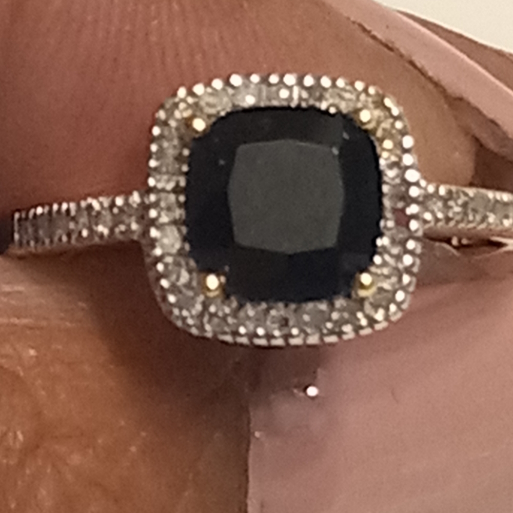 10kt YG Onyx And Diamond Ring/7.5